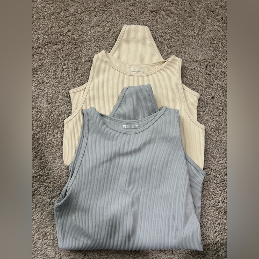 Women's Ribbed BodySuits - Cream and Gray
